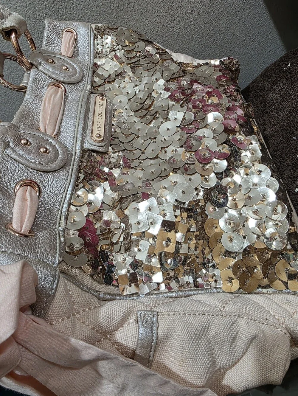 Vintage Juicy Couture Pink Sequin Tote Bag